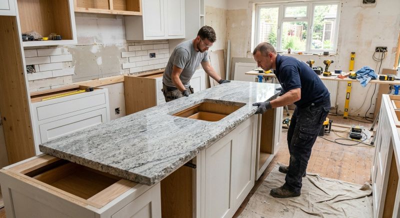 Granite Slab Installation in Sonoma County, CA